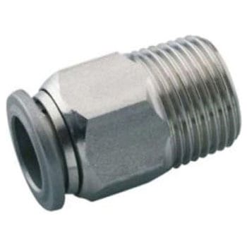 空圧ストレートねじ付きアダプタ コネクタA：R 3/8 オス コネクタB：プッシュイン10 mm チューブねじ込み NORGREN