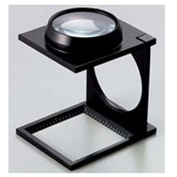 リネンテスター 4倍 48mm ダブルレンズ ブラック ミリ&インチメモリ 測量，検査用ルーペ 日本製 I.L.K(池田レンズ工業)