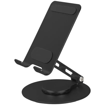 OWL-STD14-BK 台座が360度回転&角度調節可能スマートフォン/タブレット向け 折りたためるアルミスタンド OWLTECH(オウルテック) 68815945