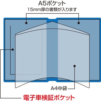 電子車検証対応 両側サイドポケット付き車検証入れ(定番) OTC