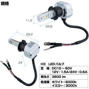 LEDバルブ H3 10-60V JET INOUE(ジェットイノウエ)