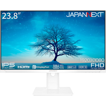 液晶ディスプレイ 23.8型/1920×1080/HDMI×1、DP×1、USB-C×1/ホワイト/スピーカー有/2年保証 JAPANNEXT
