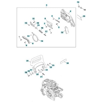 ゼノア エンジンチェーンソー GZ3950 部品 チェンブレーキおよびクラッチカバー ゼノア