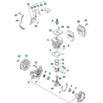 ゼノア エンジン刈払機 TKZ235 部品 ショートブロック ゼノア 刈払用品・補修部品 【通販モノタロウ】