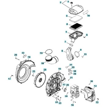 ゼノア エンジンブロワー EBZ7500 部品 Blower housing， air cleaner ゼノア