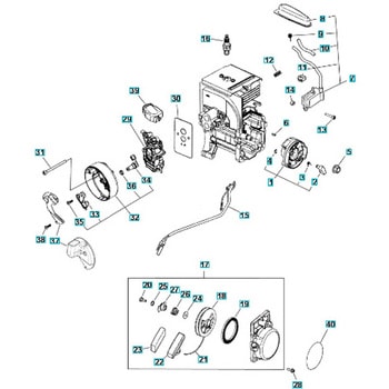 ゼノア エンジンブロワー EBZ7500 部品 Flywheel， ignition， and starter group ゼノア