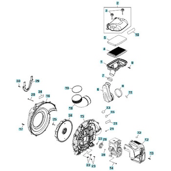 ゼノア エンジンブロワー EBZ8550 部品 Blower housing， air cleaner - ゼノア