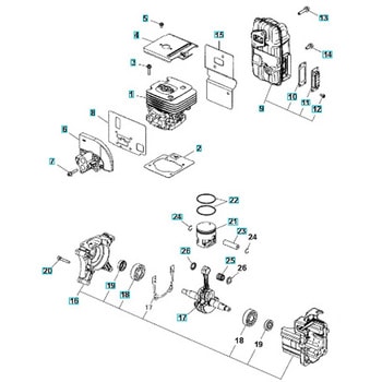 ゼノア エンジンブロワー EBZ8550 部品 ショートブロック ゼノア