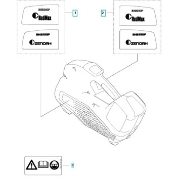 ゼノア バッテリーブロワー BHB250P 部品 ステッカー ゼノア