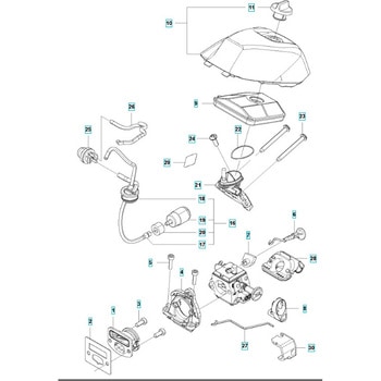 ゼノア エンジンチェーンソー GZ4350 部品 キャブレタおよびエアフィルター ゼノア