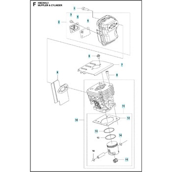 ゼノア エンジンブロワー HBZ260LV 部品 Muffler and cylinder ゼノア
