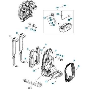 ゼノア エンジンブロワー EBZ8550 部品 フレーム ゼノア