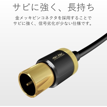 アンテナケーブル/4K8K対応/S-S型/短尺/0.7m/2本入り エレコム