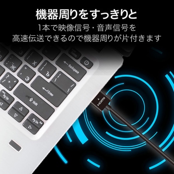 HDMIケーブル 4K対応 やわらか ハイスピード イーサネット対応 RoHS ブラック - エレコム