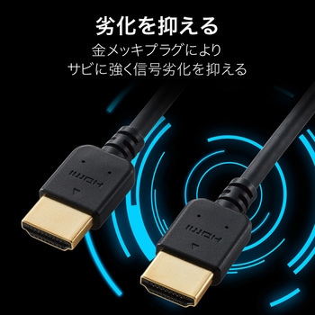 HDMIケーブル 4K対応 やわらか ハイスピード イーサネット対応 RoHS ブラック - エレコム