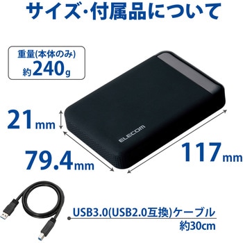 エレコムセキュリティ対策用ハードディスク 3TB ELD-EEN030UBK 1台