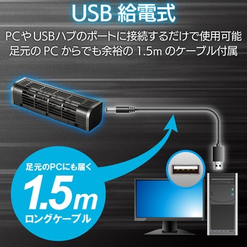 USB扇風機 2Wayタイプ 風量調整 冷却台機能 エレコム