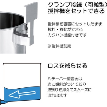カクハン機座付片テーパー型ステンレス容器 MONOVATE(旧:日東金属工業)