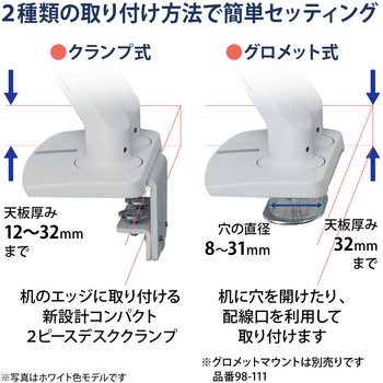 エルゴトロン MXV デュアル モニターアーム スリムタイプ 2画面 マットブラック 24インチ(18.1kg)まで VESA規格対応 ERGOTRON(エルゴトロン)