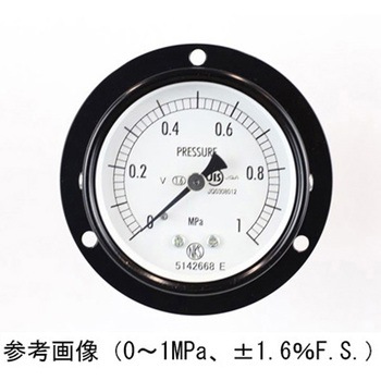 普通形圧力計(Φ60)埋込形D枠(取付穴)耐振用 AA15-221シリーズ 長野計器
