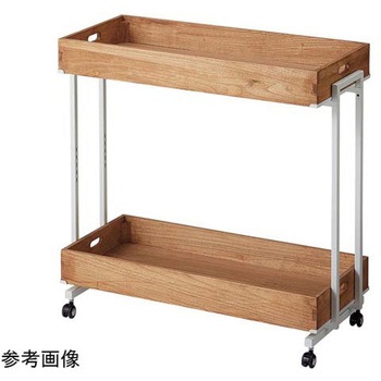 木製トレー付きワゴン ホワイト 61-797-42シリーズ アズワン