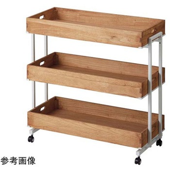 木製トレー付きワゴン ホワイト 61-797-42シリーズ アズワン