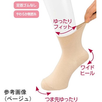 婦人らくらくフィットクルーソックス 22～24cm ケアファッション