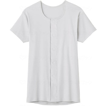 HWA319 紳士 半袖ワンタッチシャツ グレー M グンゼ 68959637