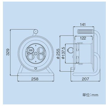 コードリール(防雨型)AC125V/15A/20m EA815BEシリーズ エスコ