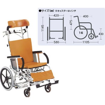 MH-1R 車いすマイチルト(リクライニング) 1台 松永製作所 (車椅子) 【通販モノタロウ】