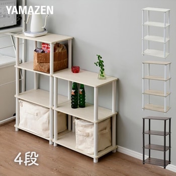 ISR-4IN(OAK3/WH) システムラック 幅47 1台 YAMAZEN(山善) 【通販