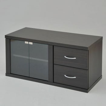 STT-4590LB(DBR) ロータイプテレビ台 (幅90cm) 1台 YAMAZEN(山善