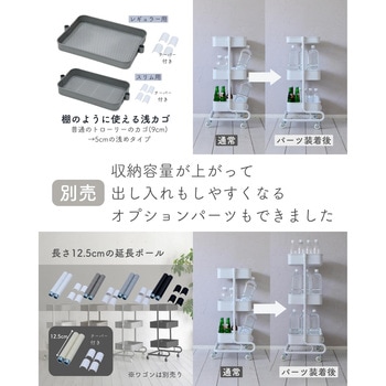 おしゃれ収納ワゴン バスケットトローリー キャスター付き YAMAZEN(山善)