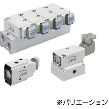 VEX3222_SU - ベース配管形: パイロット電磁形3ポート3ポジションバルブ/単体 SMC