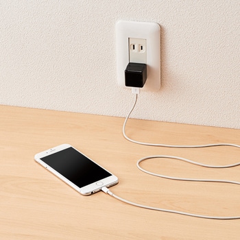 スマホ充電器 AC充電器 1A出力 USB×1ポート 小型 USBコンセント タブレット iPod iPhone Walkman エレコム