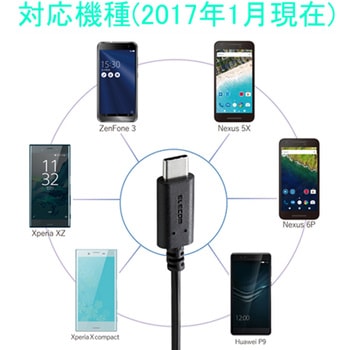 USBケーブル A-C USB2.0準拠 認証品 タイプC スマートフォン タブレット エレコム