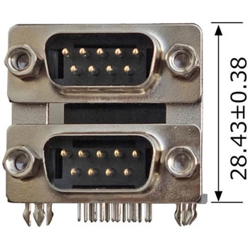 D-SUBコネクタ9P(基板取付用Lタイプ、2階建て) GB-DS9シリーズ GB