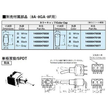 ウォシャブルタイプ超小型トグルスイッチ 8Gシリーズ ニデックコンポーネンツ(旧：日本電産コパル電子)