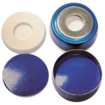 セプタム付クリンプキャップ(ND20)-60～200℃ 3mm 青/白/銀/青 バイメタル 6PBCC20シリーズ Thermo Fisher Scientific