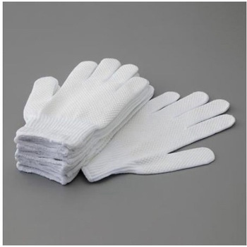 [L] 軍手 薄手・綿・滑り止め付/5双 エスコ