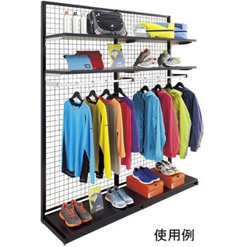 【什器セットまるごと購入】 SF強化型片面タイプ W90×H210cm ブラック 2連結セット アズワン