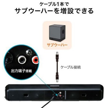 500x 85x 85mm サウンドバーススピーカー テレビ・PC用 エスコ