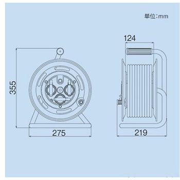 AC125V/15A/30m コードリール 防雨・漏電遮断器付 エスコ