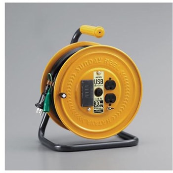 AC125x30mコードリール USBポート4口/漏電遮断器付 エスコ