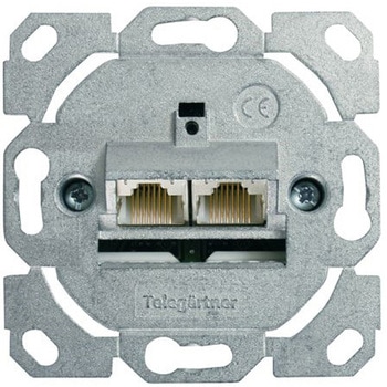 Double Outlet AMJ45 8/8 K Up/0 Cat.6A wi Telegartner