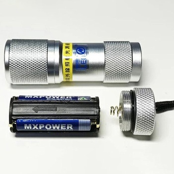 LEDブラックライト 5灯 紫外線LED搭載 シルバー 電池付き サウスウォーカー