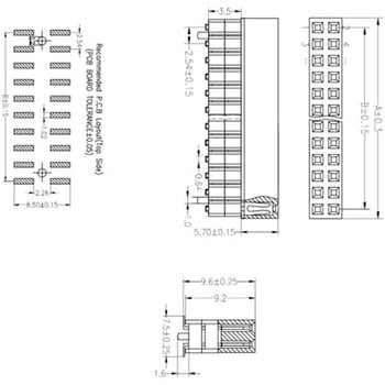 M5-13.2モジュール用SMDピンヘッダ・ソケットセット 各10個パック M5Stack