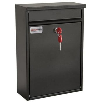 Post Box Std Front Load Black Securikey