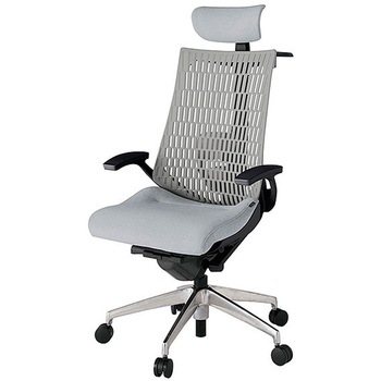 KJ425SAXMZTT7T6 アクト2 背エラストマー 固定肘 クロス張りヘッドサポート付 ランバーサポート付 ハンガー付 アルミミラー脚 <配送時組立サービス付> イトーキ 69161289