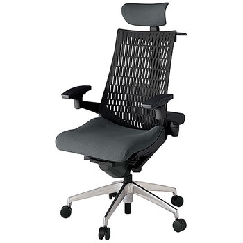 KJ427PSXZTC3T1 アクト2 背エラストマー 4D可動肘 クロス張りヘッドサポート付 ランバーサポート付 ハンガー付 アルミミラー脚 <配送時組立サービス付> イトーキ 69170581